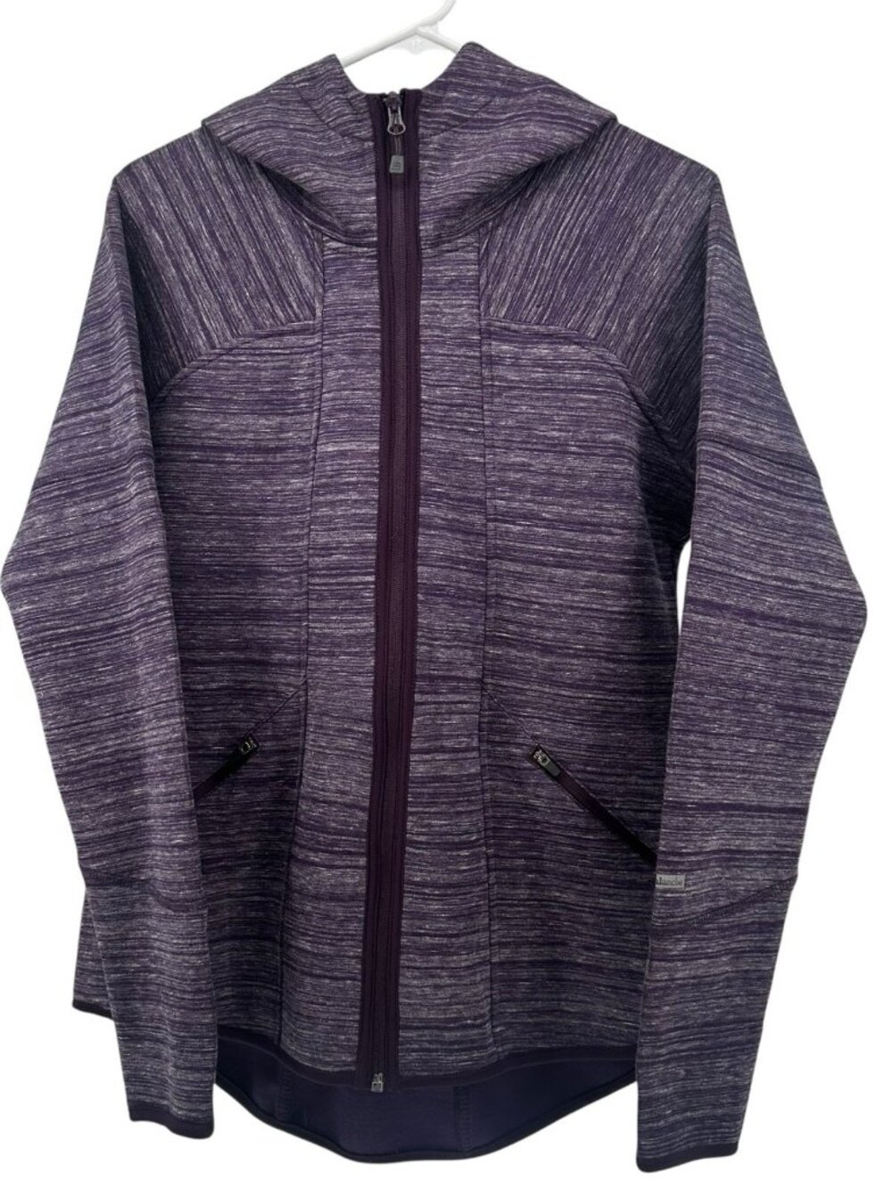 Avalanche Womens Size‎ L Purple Knit Zip Up Sweater Outdoor Hiking Jacket